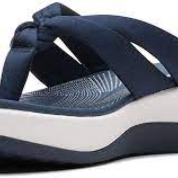 CLARKS  Arla Kaylie Cloudstepper Flip Flop Sandals - Navy/White - Picture 5 of 5